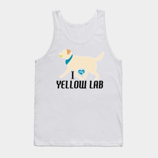 Yellow Lab Pattern Dog Breed Labrador Retrievers in Blue Tank Top